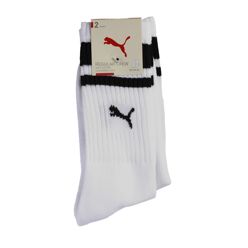 Paire de chaussettes blanches avec bandes noires et logo Homme PUMA a