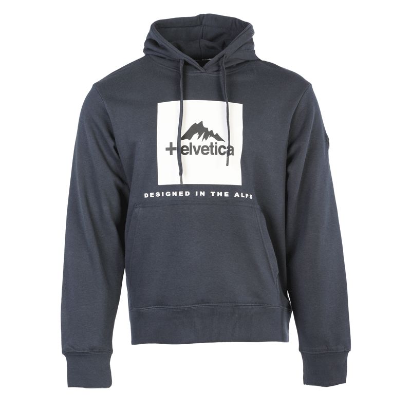 Sweatshirt pullover hoodies avec logo 07 azul Homme HELVETICA