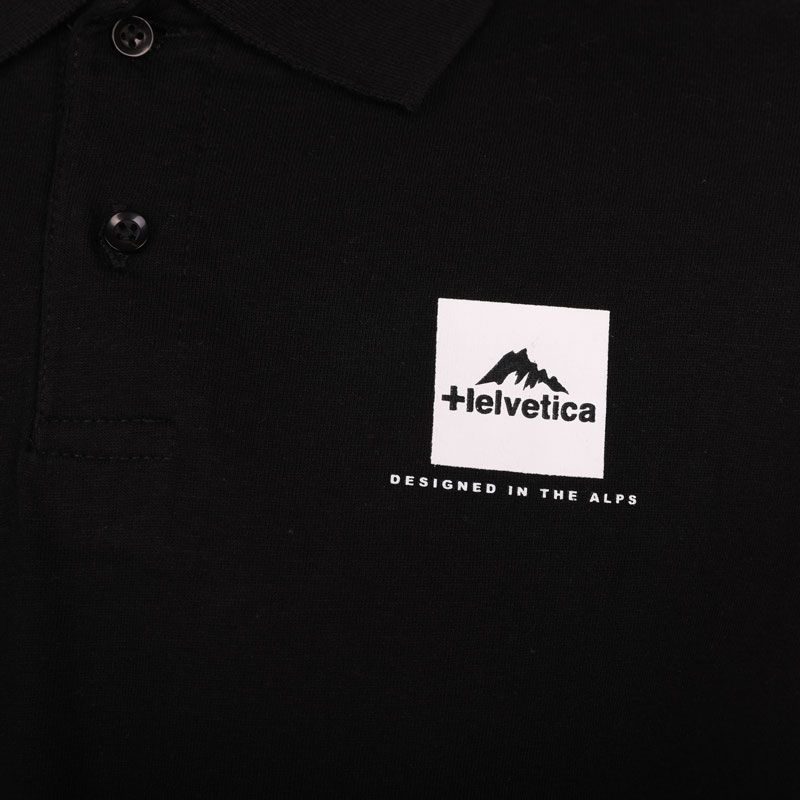 Polo dark grey manche courte avec logo 14 azul Homme HELVETICA