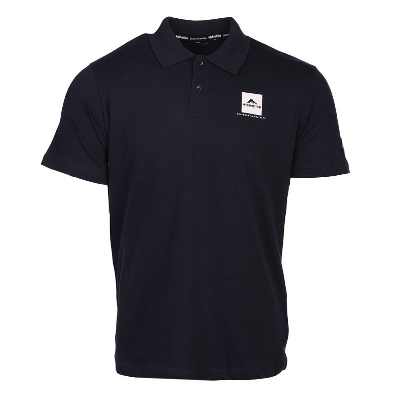 Polo dark grey manche courte avec logo 14 azul Homme HELVETICA