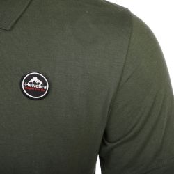 Polo khaki manche courte avec logo 14 grenoble Homme HELVETICA