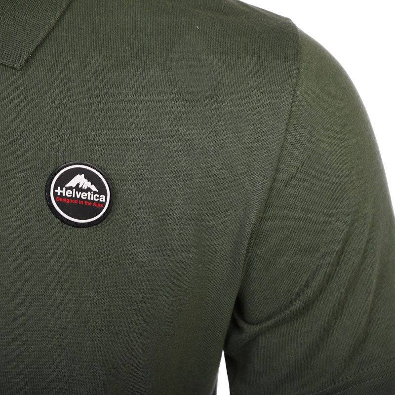 Polo khaki manche courte avec logo 14 grenoble Homme HELVETICA