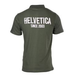 Polo khaki manche courte avec logo 14 grenoble Homme HELVETICA