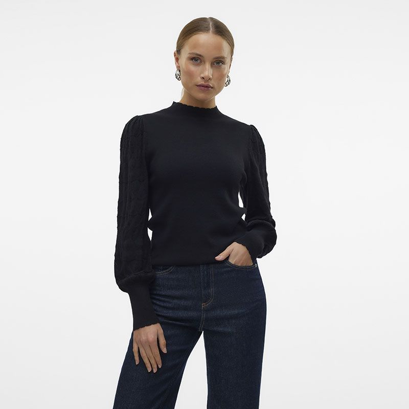 Pullover black vmlimone ls highneck 10310809 Femme VERO MODA