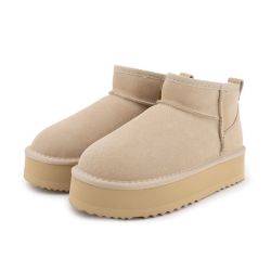 Bottine beige plateforme fourree k41209 du 36 au 40 Femme KELARA