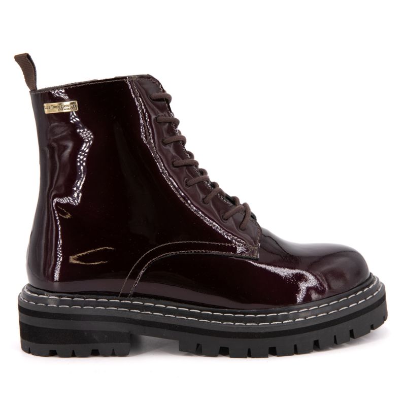 Bottines vernis cuir Reine bordeaux Femme LES TROPEZIENNES PAR