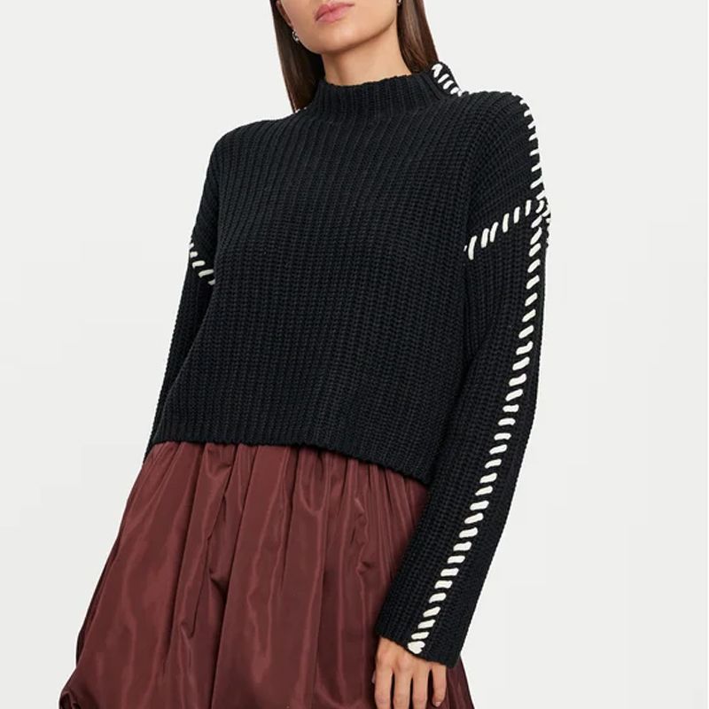 Pull black newcream ls funnelneck 10313514 Femme VERO MODA