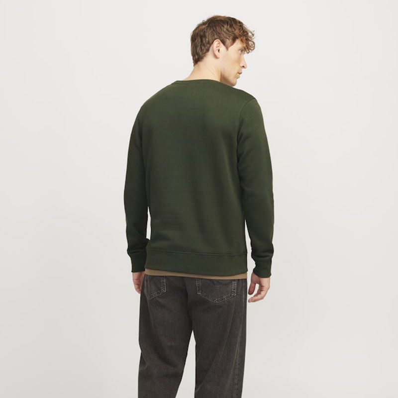 Jjskull rock sweat crew neck kombu green Homme JACK & JONES