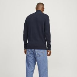 Jjpannel knit half zip aw24 black Homme JACK & JONES