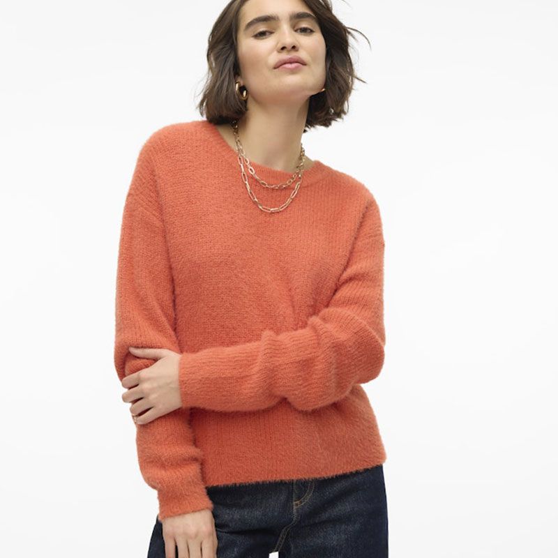 Pull burnt sienna puff ls o-neck 10310876 Femme VERO MODA Pull burnt sienna puff ls o-neck 10310876 Femme VERO MODA