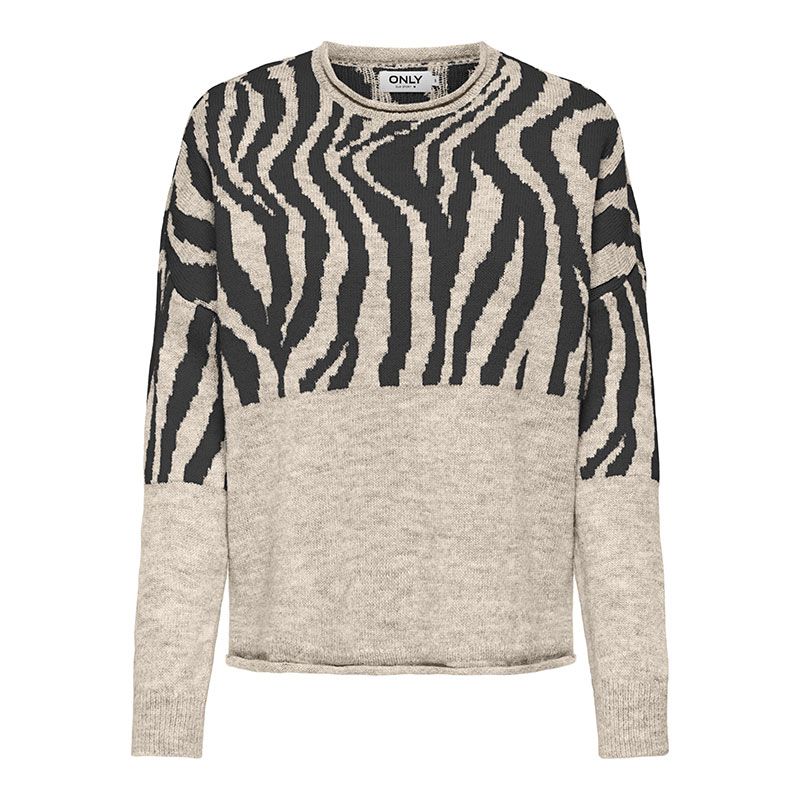 Pull ml pirate black onljade zebra ls o-neck 15324454 Femme ONLY