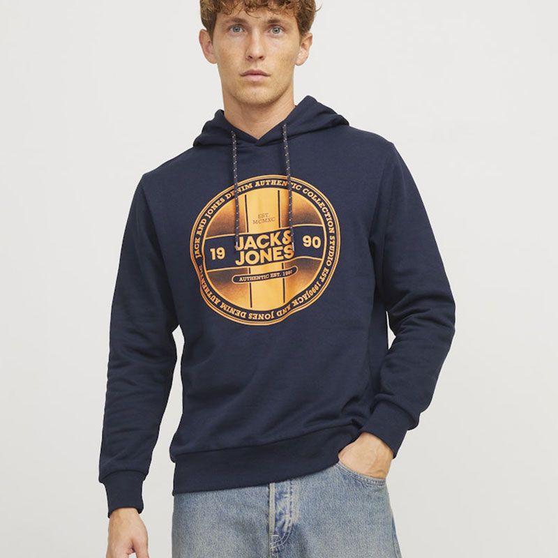 Sweat a capuche navy blazer jjrio 12256834 Homme JACK & JONES Sweat a capuche navy blazer jjrio 12256834 Homme JACK & JONES