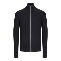 Jjpannel knit zip cardigan aw24 black Homme JACK & JONES Jjpannel knit zip cardigan aw24 black Homme JACK & JONES