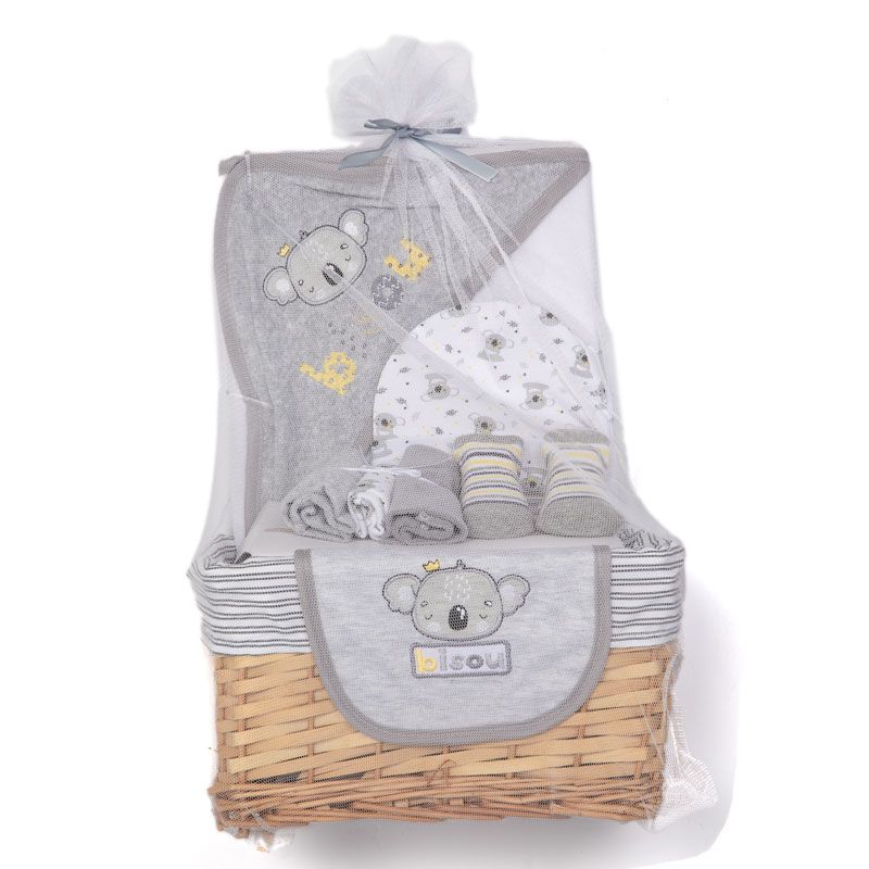 Coffret panier tk12270 gris Bébé TOM & KIDDY