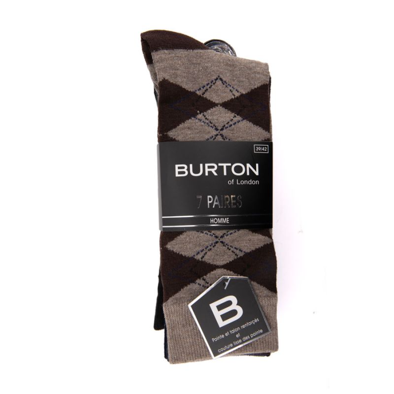 Pack de 7 chaussettes fantaisies kamalo Homme BURTON OF LONDON