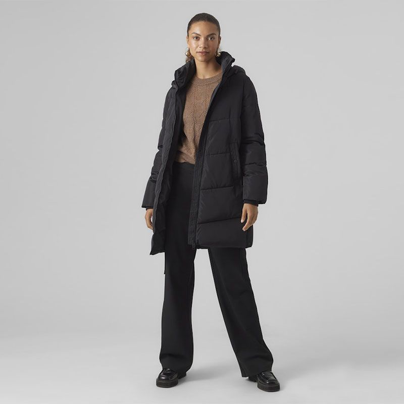 Doudoune longue cap black vmhalsey coat ga boo 10290436 Femme VERO MODA