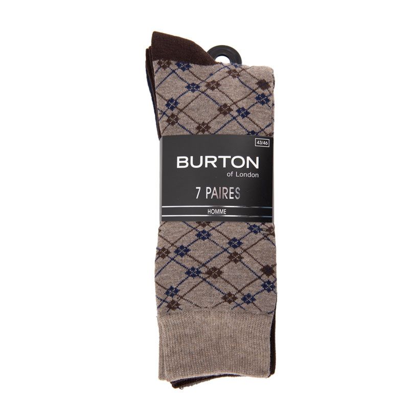 Pack de 7 chaussettes fantaisies kamalo Homme BURTON OF LONDON