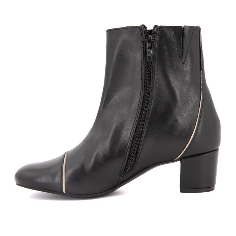 BOTTINE RAOLA NAPPA NOIR/LISERET BEIGET36-41 BOTTINE RAOLA NAPPA NOIR/LISERET BEIGET36-41