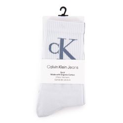 Chaussette ckj femme purple/white sock 2p monogram 35/38 Femme CALVIN KLEIN