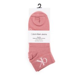 Chaussetteckj femme pink/white quarter 2p monogram 35/42 Femme CALVIN KLEIN