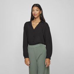 CHEMISE VIDOMIRA L/S V-NECK BLACK BEAUTY 14095705 4365