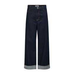 Jeans onlhope wide fold up dark blue denim 15347095 4353 Femme ONLY