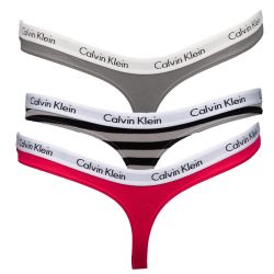 Lot de 3 strings/culottes 3 couleurs Femme CALVIN KLEIN