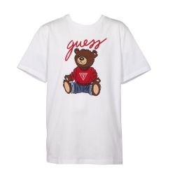 Tshirt mc blanc h4bj0613z14-g011 Enfant GUESS Tshirt mc blanc h4bj0613z14-g011 Enfant GUESS