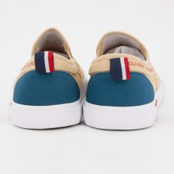 Baskets à enfiler tissu uni semelle blanche Homme US POLO