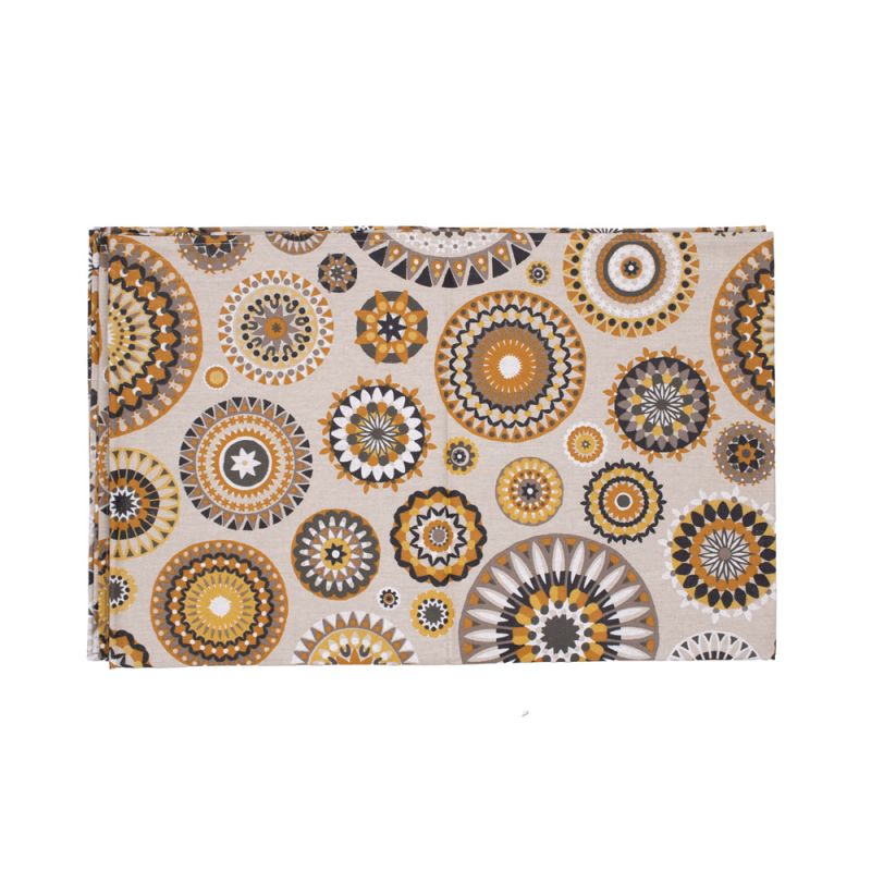 Nappe 250x150 plastifie mandala bordeaux a09105bord Mixte SUD ETOFFE