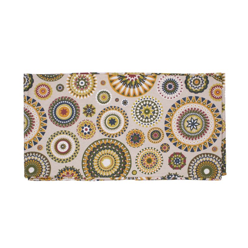 Nappe 300x150 plastifie mandala emeraude a97105emer Mixte SUD ETOFFE