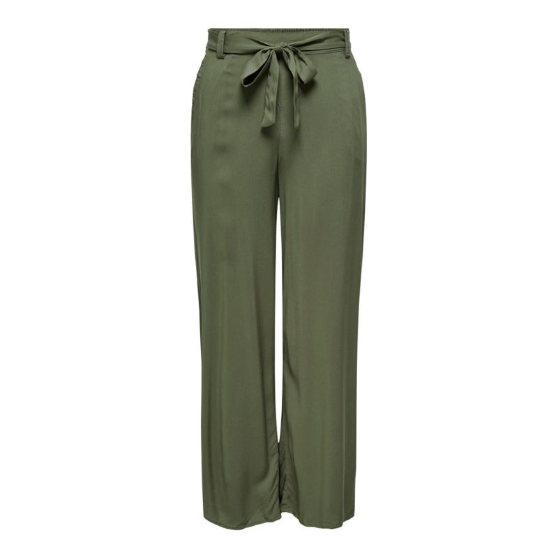 Pantalon palazzo avec ceinture noir Femme ONLY