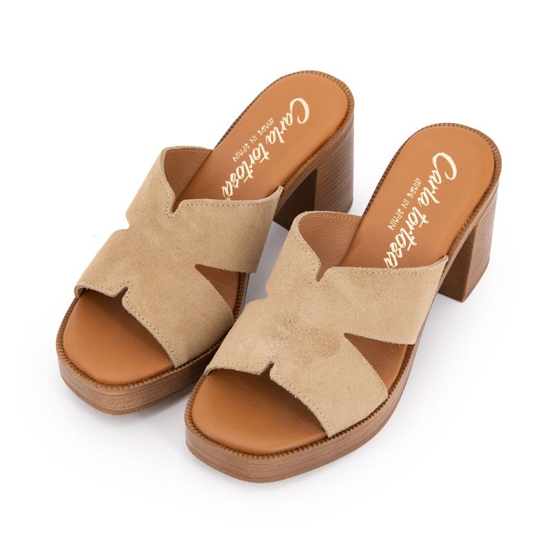 Mules serraje à talon plateforme Femme CARLA TORTOSA