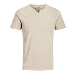 Tee shirt jersey col v boutonné Homme JACK & JONES Tee shirt jersey col v boutonné Homme JACK & JONES