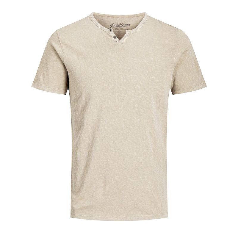 Tee shirt jersey col v boutonné Homme JACK & JONES Tee shirt jersey col v boutonné Homme JACK & JONES