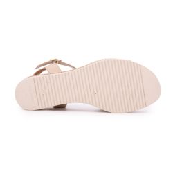Sandales compensées marron à motif Femme BIOSTOCK Sandales compensées marron à motif Femme BIOSTOCK