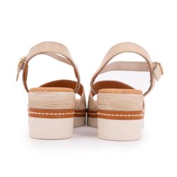 Sandales compensées marron à motif Femme BIOSTOCK Sandales compensées marron à motif Femme BIOSTOCK