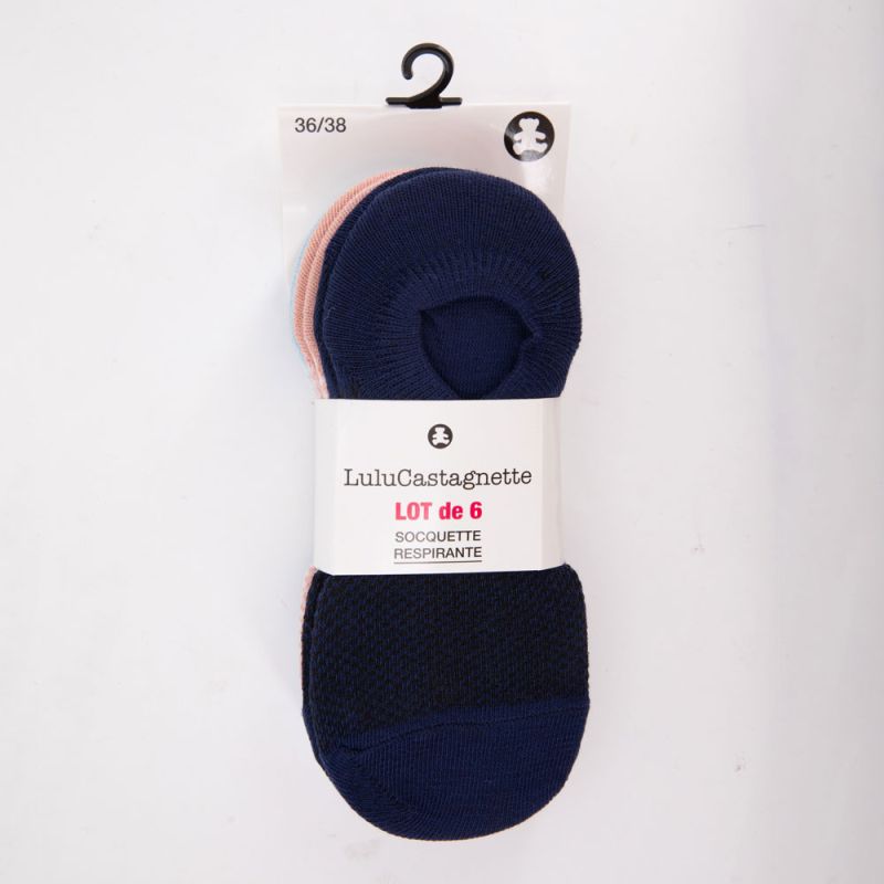 Lot de 6 paire de socquettes respirantes nadine Femme LULU CASTAGNETTE Lot de 6 paire de socquettes respirantes nadine Femme LULU CASTAGNETTE