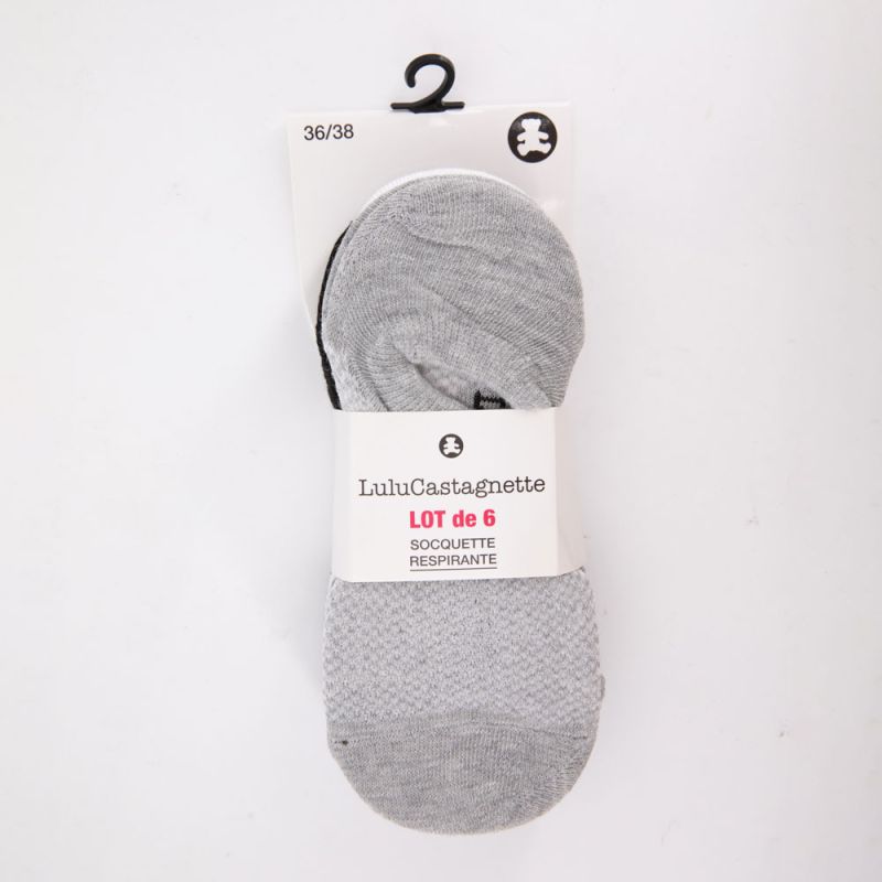 Lot de 6 paire de socquettes respirantes nadine Femme LULU CASTAGNETTE Lot de 6 paire de socquettes respirantes nadine Femme LULU CASTAGNETTE