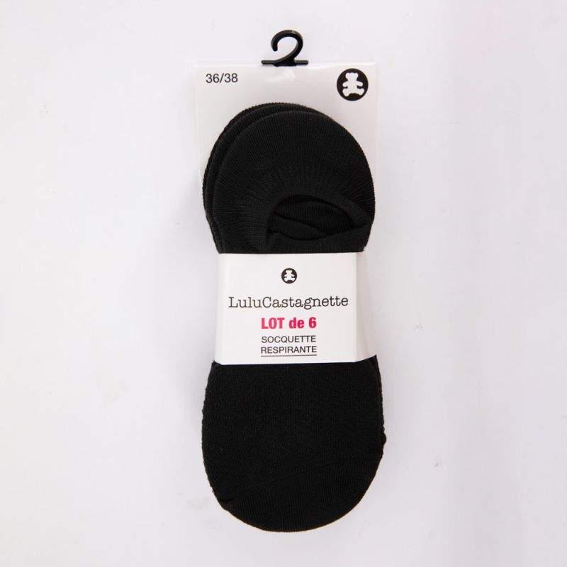Lot de 6 paire de socquettes respirantes nadine Femme LULU CASTAGNETTE