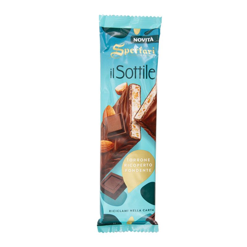 Barre 110g nougat avec grains d'amande enrobe de chocolat Mixte SPERLARI