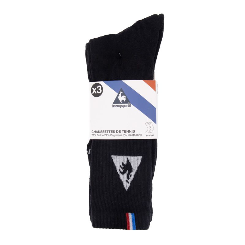 Chaussettes de tennis lot de 3 paires blanches coqsportif/x Homme LE COQ SPORTIF