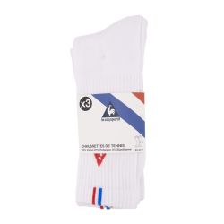 Chaussettes de tennis lot de 3 paires blanches coqsportif/x Homme LE COQ SPORTIF
