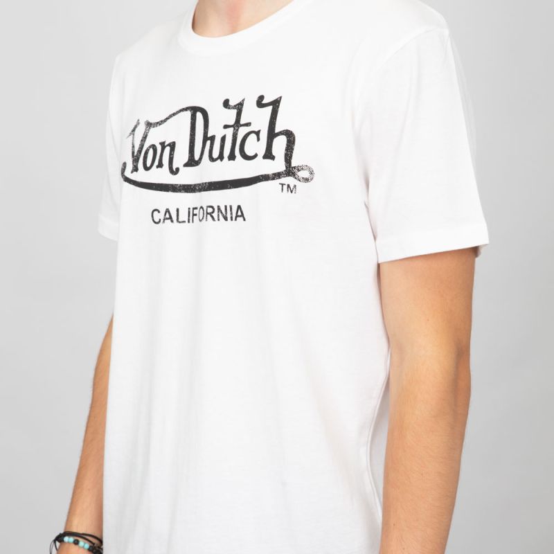 Tee shirt blanc vd/1/tr/log1/w Homme VON DUTCH