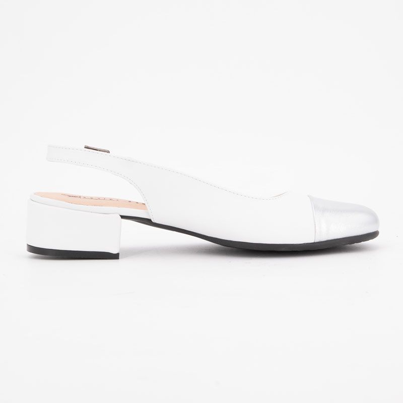 Ballerine nappa argent/nappa blanc loulou t36/41 Femme XAVIER DANAUD