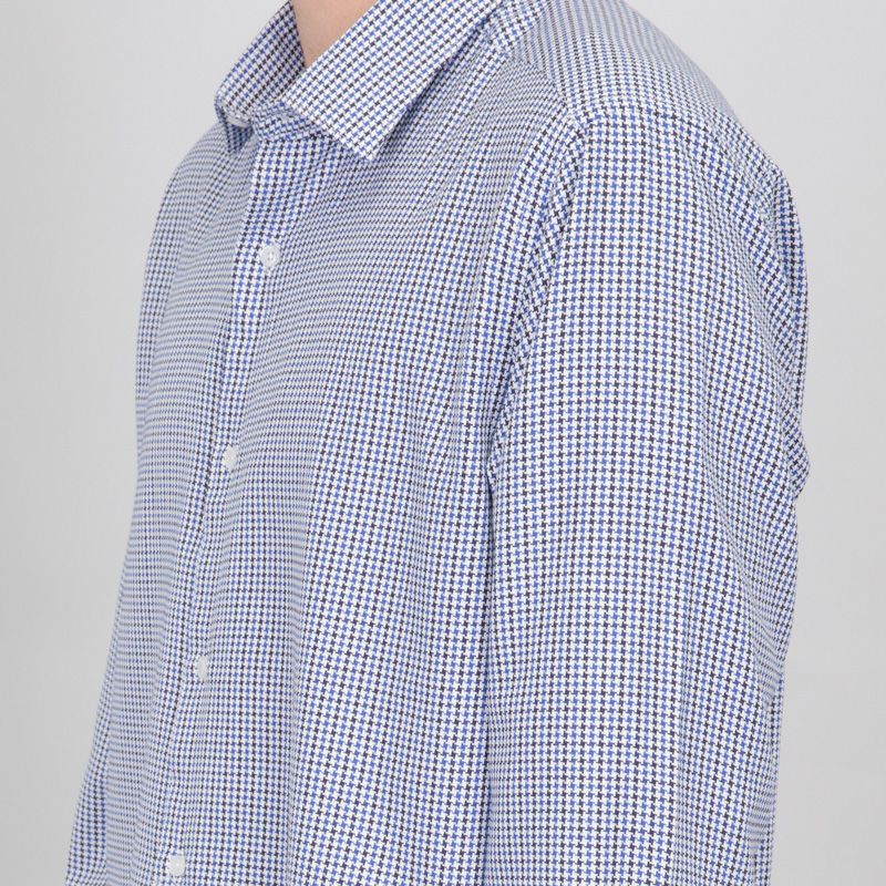 Chemise bleu pied de poule c42 coton poly fanatisie bill00 Homme BILL TORNADE