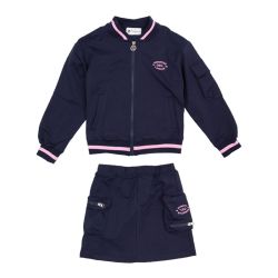 Ensemble blouson "sweat" jupe marine rose perm cl199 4/14 ans Enfant CXL BY CHRISTIAN LACROIX