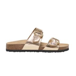 Mules double boucle doré cuir synthétique Femme ONLY