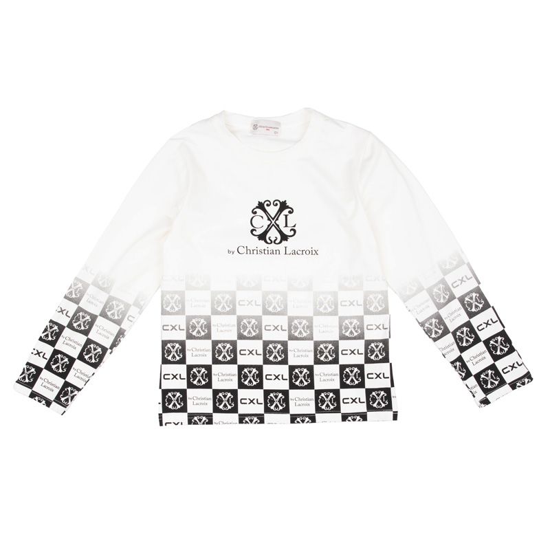 Tee shirt ml garcon bleu marine, blanc perm z187 4/14 ans Enfant CXL BY CHRISTIAN LACROIX