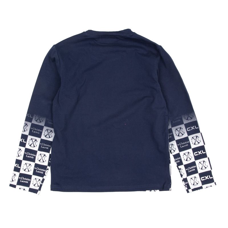 Tee shirt ml garcon bleu marine, blanc perm z187 4/14 ans Enfant CXL BY CHRISTIAN LACROIX